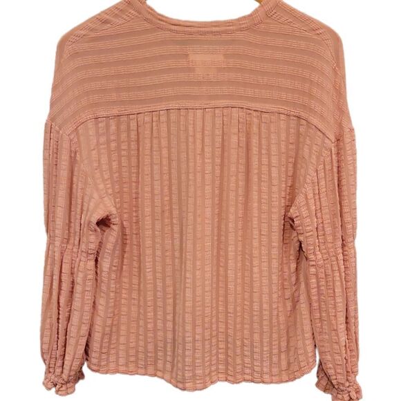 Anthropologie
Coral Gauzy Semi Sheer Ballon Longsleeve Top XS - Picture 4 of 11